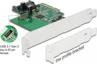 DeLOCK PCI Express Card to 1 x internal USB 3.2 Gen 2 key A 20 pin female -