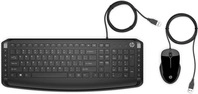 HP Pavilion Wired Keyboard and Mouse 200 - Elegantes Desktop-Set, 1600 DPI, Schwarz
