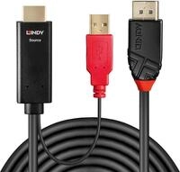 Lindy 2m HDMI an DisplayPort Adapterkabel Verbindet ein HDMI-Quellger&auml;t mit einem