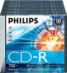 Philips CR7D5NS10/00, Philips - 10 x CD-R - 700MB (80 Min) 52x - Slim Jewel Case