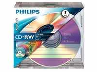 Philips CW7D2CC05/00, Philips - 5 x CD-RW - 700MB (80 Min) 4x - 12x - Slim Jewel Case