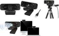 LogiLink Full-HD-USB-Webcam mit Dual-Mikrofon, schwarz 96 Grad Weitwinkelobjektiv,