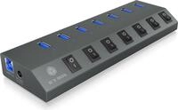 ICY BOX IB-HUB1701-C3 USB 3.2 Gen 1 (3.1 Gen 1) Type-B 5000 Mbit/s Anthrazit