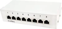 LogiLink Patch Panel Desktop - Patch Panel - Wand montierbar - RJ-45 X 8 - Hellgrau,