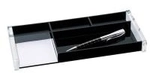 WEDO Stifteschale acryl exklusiv, 5 F&auml;cher, glasklar/ schwarz, aus Acryl, im