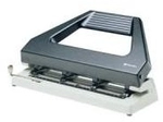 REXEL Mehrfachlocher 420 Variabel, schwarz-grau Stanzleistung: 30 Blatt, aus Metall,