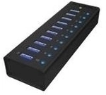 ICY Box USB 3.0 Hub,10-port, IB-AC6110, mit USB Ladeport (70419,IB-AC6110)