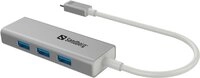 Sandberg 136-03, Sandberg USB-C to 3 x USB 3.0 Converter - USB-Adapter - USB-C - USB