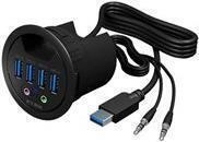 ICY BOX IB-Hub1403a Tisch-Hub mit 4x USB 3.0 mit bis zu 5 Gbit/s und Audio