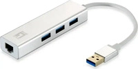 LevelOne USB-0503, LevelOne USB-0503 - Hub - 3 x SuperSpeed USB3.0 + 1 x 10/100/1000