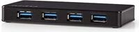 Nedis UHUBU3420BK Schnittstellen-Hub USB 3.2 Gen 1 (3.1 Gen 1) Micro-B Schwarz