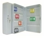WEDO Schl&uuml;sselschrank f&uuml;r 70 Schl&uuml;ssel, lichtgrau flach, aus pulverbeschichtetem