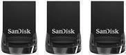 SanDisk Ultra Fit - USB-Flash-Laufwerk - 32 GB - USB 3.1 - Schwarz (Packung mit 3)