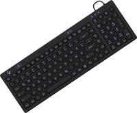 Industrietastatur, USB, Beleuchtet, Silikon, schwarz, Wasser und Staub gesch&uuml;tzt