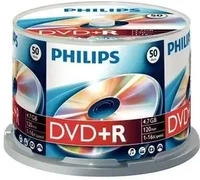 Philips DR4S6B50F/00, Philips DR4S6B50F - 50 x DVD+R - 4,7GB (120 Min.) 16x - Spindel