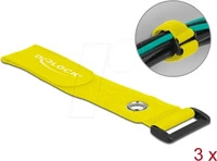 Delock 19552, Delock - Klettverschluss-Cinchkabelbinder - 28cm - Gelb (Packung mit 3)