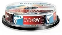 Philips DW4S4B10F/10, Philips - 10 x DVD+RW - 4,7GB 1x - 4x - Spindel (DW4S4B10F/10)