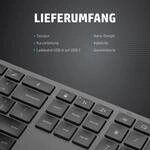HP Dual Mode 975 - Tastatur - hinterleuchtet - kabellos - Bluetooth - Deutsch - f&uuml;r