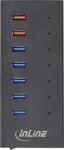 InLine USB 3.0 Hub - 7 Port - Aluminiumgeh&auml;use - schwarz - mit 2,5A Netzteil - USB