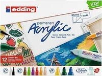 Edding Acrylic Schwarz - Blau - Gr&uuml;n - Hellblau - Hellgr&uuml;n - Pink - Violett - Rot -
