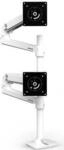 ERGOTRON LX Dual Monitorarm mit hoher S&auml;ule in Aluminium - Tischhalterung mit