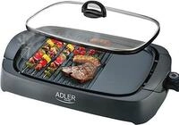Adler AD 6610 Elektro-Tischgrill Schwarz 3000 W mit Deckel und stufenloser