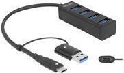 Delock - Hub - 4 x USB 3,2 Gen 1 + 1 x USB-C 3,2 Gen 1 - Desktop (63828)