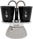 Bialetti 7310 Espressokocher Set Mini Induktion 2 Tassen + 2 Gl&auml;ser schwarz (7310)