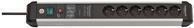 1391010601 Steckdosenleiste mit Schalter Silber-Schwarz Schutzkontakt 1 St.