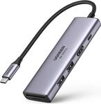 Ugreen 6-in-1 USB-C Hub - USB Typ-C - HDMI - USB 3.2 Gen 1 (3.1 Gen 1) Type-A - USB