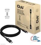 Club 3D - USB-Kabel - USB-C (M) zu USB-C (M) - USB4 Gen2x2 5 A - 2,0m -