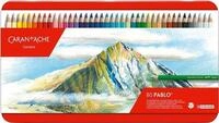 CARAN D'ACHE Buntstifte PABLO, 80er Metalletui aus Zedernholz, hexagonaler Schaft,