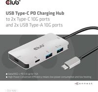 Club 3D CSV-1543 - Hub - 2 x USB 3,1 Gen 2 + 2 x USB-C 3,1 Gen 2 - Desktop (CSV-1543)