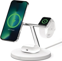 Belkin BoostCharge Pro - Kabelloses Ladeger&auml;t - mit MagSafe + AC-Netzteil - 15 Watt
