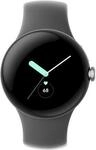 Google Pixel Watch - Silber poliert - intelligente Uhr mit Band - Flouroelastomer -