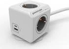 Allocacoc PDU unit with USB-A and USB-C ports, 4 sockets, 1.5m, white/grey