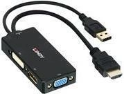 Lindy - Videokonverter - HDMI - DVI, DisplayPort, VGA - Schwarz