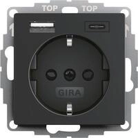 Gira Steckdose+USB Schwarz 2459005 (2459005)