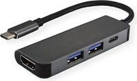 Value 12.99.1042 Schnittstellen-Hub USB 3.2 Gen 1 (3.1 Gen 1) Type-C Schwarz