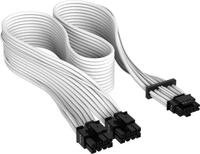 Premium Individually Sleeved 12+4pin PCIe Gen 5 12VHPWR 600W cable, Type 4, WHITE