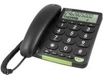 DORO PhoneEasy 312cs - Telefon mit Schnur mit Rufnummernanzeige - Schwarz (380005)