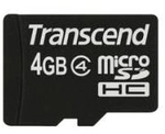 Transcend - Flash-Speicherkarte - 4GB - Class 4 - microSDHC (TS4GUSDC4)