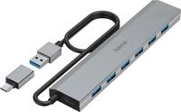 Hama USB-Hub, 7 Ports, USB 3.2 Gen1, 5 Gbit/s, inkl. USB-C-Adapter und Netzteil
