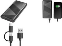 Logilink - Powerbank - 2-in-1 cable - 10000 mAh - 18 Watt - 3 A - PD 2.0, QC 3.0 - 2