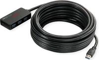 ROLINE USB 3.2 Gen 1 4-Port Hub mit Repeater, schwarz, 10 m (12.04.1098)