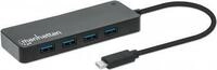 MANHATTAN 7-Port USB 3.2 Gen 1 Typ-C Hub USB-C-Stecker auf sieben USB-A-Buchsen, 5