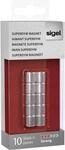 Sigel SuperDym-Magnete C5 Strong, Zylinder-Design, silber, &Oslash; 10x10 mm, 10 St&uuml;ck