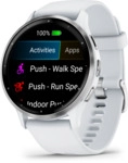 Garmin Venu 3 - 45 mm - verst&auml;rktes Polymer Whitestone - intelligente Uhr mit Band -