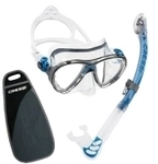 Cressi - Big Eyes Evolution + Alpha Ultra Dry - Kombi-Set - Farbe: Clear/Blue