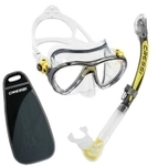 Cressi - Big Eyes Evolution & Alpha Ultra Dry - Kombi-Set - Farbe: Clear/Yellow